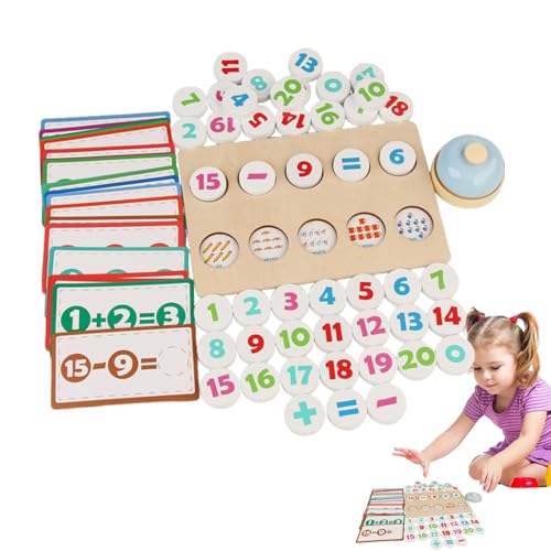 TocaFeank Additions- und Subtraktionsspiele für Kinder, Mathe-Additions- und Subtraktionsspiele,Zahlen-Matching-Spiel - Zählschachspiele, Mathe-Zählspielzeug für Vorschulkinder, Mathe-Brettspiele für von TocaFeank