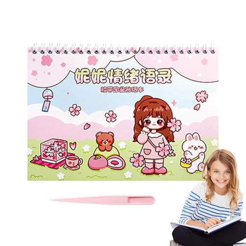 TocaFeank Prinzessinnen-Aktivitäts- und Stickerbuch, niedliche Cartoon-Aufkleber | Mädchen-Prinzessin-Aufkleber für Scrapbook - Cartoon-Scrapbook-Cartoon-Mädchen-Aufkleber-Set für Wasserflasche, von TocaFeank