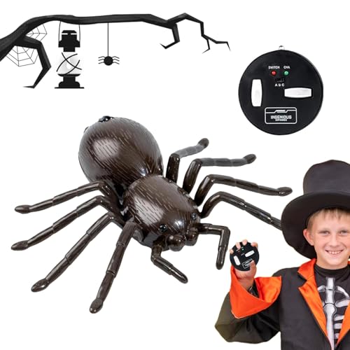 TocaFeank RC bewegliche Vogelspinne, ferngesteuerte Vogelspinne - Realistischer RC-Spinnenroboter - Gags und praktische Überraschungs-Witzspielzeuge mit beweglichen Beinen für Halloween, Weihnachten von TocaFeank