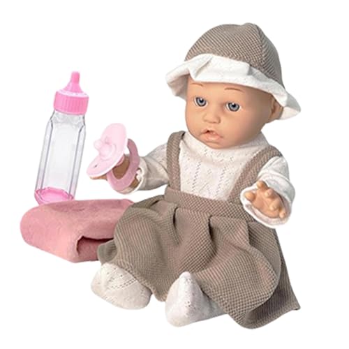 TocaFeank Realistische Kleinkindpuppe, wiedergeborene Puppe - Echte Kleinkindpuppe - 12-Zoll wiedergeborene Kleinkindpuppen mit Kleidung, Flasche und Schnuller, handgefertigte Kleinkindpuppe von TocaFeank