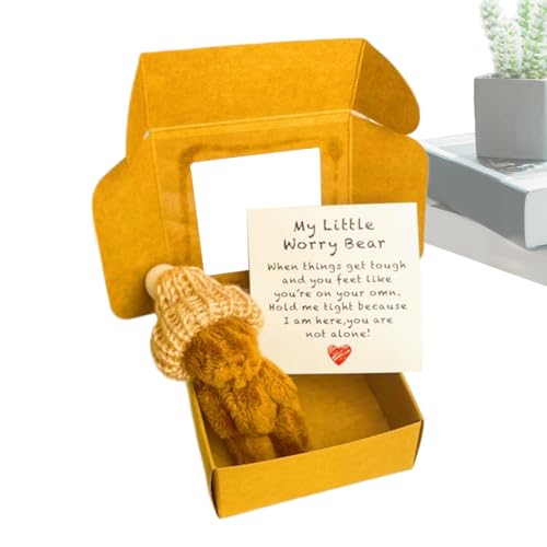 TocaFeank Sorge Bär | Taschenbär in Einer Schachtel | Plüsch kleine mit inspirierender Karte | Emotionale Unterstützung Häkelbärchen Spielzeug | Motivationsgeschenk für Liebhaber und Freunde TocaFeank Sorge Bär | Taschenbär in Einer Schachtel | Plüsch kleine mit inspirierender Karte | Emotionale Unterstützung Häkelbärchen Spielzeug | Motivationsgeschenk für Liebhaber und Freunde von TocaFeank
