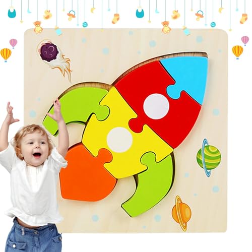 TocaFeank Tierpuzzle aus Holz, 3D-Tierpuzzle aus Holz - Lernpuzzle für Kleinkinder - Kreative Tierspielzeugpuzzles für Kinder von 4 bis 6 Jahren, frühpädagogisches Holzpuzzlespielzeug von TocaFeank