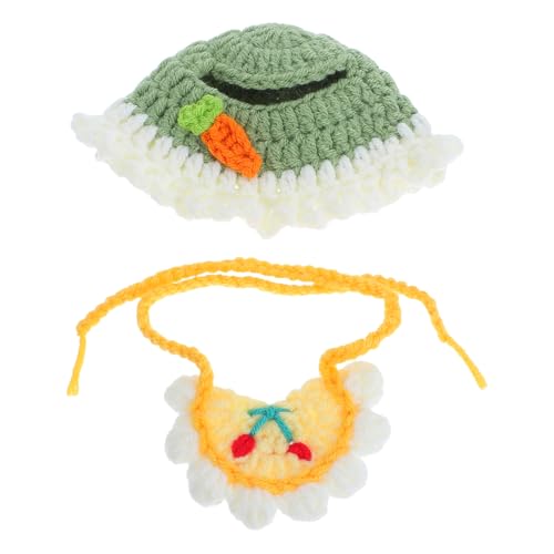 Toddmomy 1 Set Puppenmütze mit Lätzchen: Kompatibel mit Labubu – Kopfbedeckung zum Anziehen von ausgestopften Puppen für Festivals, Cosplay und Foto-Requisiten – gewebte Kappe, Kopfschmuck und Toddmomy 1 Set Puppenmütze mit Lätzchen: Kompatibel mit Labubu – Kopfbedeckung zum Anziehen von ausgestopften Puppen für Festivals, Cosplay und Foto-Requisiten – gewebte Kappe, Kopfschmuck und von Toddmomy