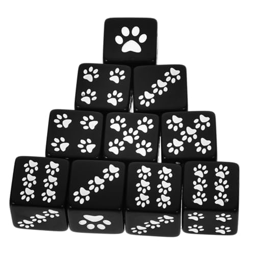 Toddmomy 10 Stück Teiliges Schwarze Resin Würfel mit Sechsseitigem Cartoon bärentatzen Motiv Kleine Spielwürfel Robust und Leicht für Brettspiele Party und Lernspiele Toddmomy 10 Stück Teiliges Schwarze Resin Würfel mit Sechsseitigem Cartoon bärentatzen Motiv Kleine Spielwürfel Robust und Leicht für Brettspiele Party und Lernspiele von Toddmomy