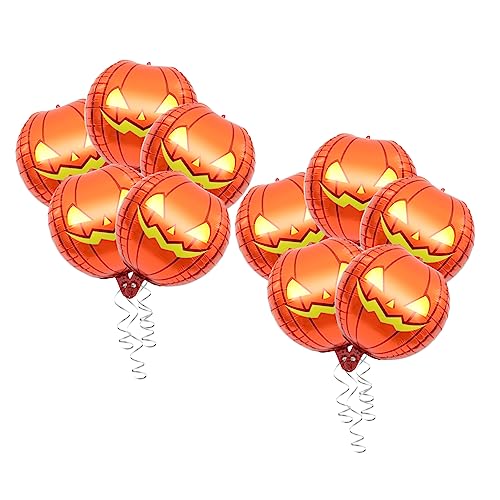 Toddmomy 10St Kürbis Folienballons Halloween-Spielzeug Halloween-Partydekorationen Luftballons halloween pumpkin kraul Halloween-Zubehör aufblasbare Kürbis-Ballon-Requisiten Aluminiumfolie von Toddmomy