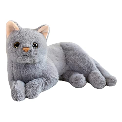 Toddmomy 1Pc Plüschkatze Stofftier Katzen Die Echt Aussehen Plüsch Stofftier Katze für Babys Jungen& Mädchen (Grau) von Toddmomy