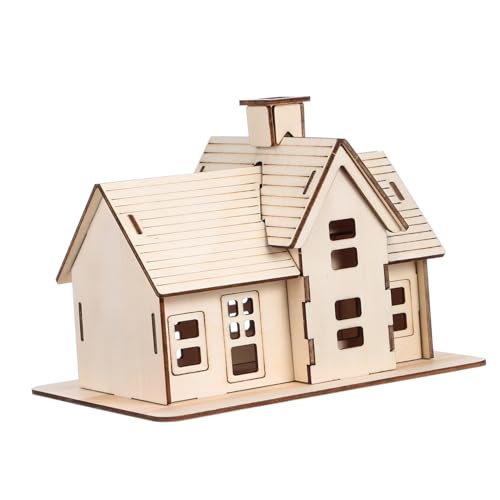 Toddmomy 1Satz Montagehaus Puzzle Holzpuzzle Für DIY Holzhaus Modell Kreatives Bastelset Für Weihnachten Und Geburtstage Dekoratives Modell von Toddmomy