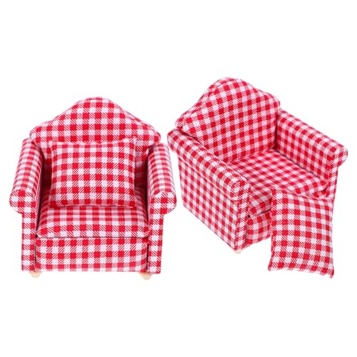 Toddmomy 2 Sätze Miniatur Sofa für Puppenhaus Teiliges mit Kissen Rote Karomuster für Dekoration und Langlebiges Fotorequisiten Toddmomy 2 Sätze Miniatur Sofa für Puppenhaus Teiliges mit Kissen Rote Karomuster für Dekoration und Langlebiges Fotorequisiten von Toddmomy