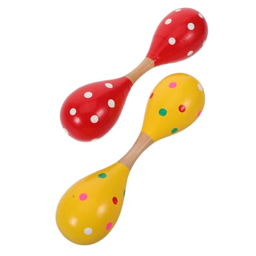 Toddmomy 2 Stück Doppelte Holz-Maracas für Leichte Handperkussion mit Bunten Punkten Rhythmusförderndes für akustische Koordinationstraining Toddmomy 2 Stück Doppelte Holz-Maracas für Leichte Handperkussion mit Bunten Punkten Rhythmusförderndes für akustische Koordinationstraining von Toddmomy