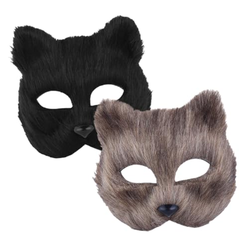 Toddmomy 2 Stück Fox Masquerade Masken Tiermasken für Karneval Fasching Halloween Kostümparty Cosplay für Damen und Herren in Schwarz Toddmomy 2 Stück Fox Masquerade Masken Tiermasken für Karneval Fasching Halloween Kostümparty Cosplay für Damen und Herren in Schwarz von Toddmomy