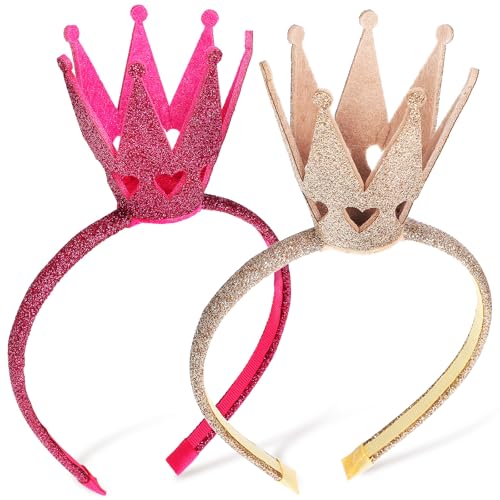 Toddmomy 2 Stück Krone Stirnband, Kinderkrone Haarband Glänzende Geburtstagskrone Stirnbänder Haarband Kopfschmuck für Mädchen Geburtstagsfeier Prinzessin Party Haarschmuck von Toddmomy