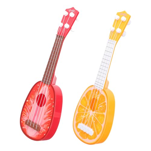 Toddmomy 2 Stück Ukulele Frühes Musikinstrument für Anfänger Simulation Gitarre aus Kunststoff in Erdbeer Orangendesign für Musikalische Früherziehung Toddmomy 2 Stück Ukulele Frühes Musikinstrument für Anfänger Simulation Gitarre aus Kunststoff in Erdbeer Orangendesign für Musikalische Früherziehung von Toddmomy