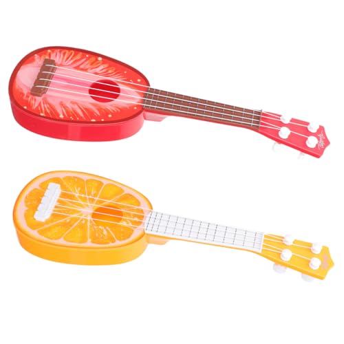 Toddmomy 2 Stück Ukulele Imitation Gitarrenmodell Frühes Lernmusikinstrument für Kleinkinder mit Realistischem Design in Erdbeer Orangensaftfarben Toddmomy 2 Stück Ukulele Imitation Gitarrenmodell Frühes Lernmusikinstrument für Kleinkinder mit Realistischem Design in Erdbeer Orangensaftfarben von Toddmomy
