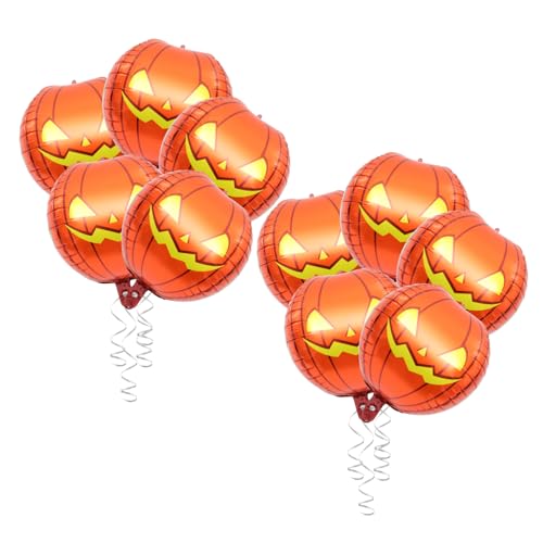 Toddmomy 20 Stk Kürbis Folienballons aufblasbarer Ballon Halloween-Filmballons Luftballons halloween pumpkin balloonie Spielzeug aufblasbarer Kürbisballon Halloween-Zubehör Aluminiumfolie von Toddmomy