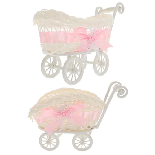 Toddmomy 2Pcs Babypuppenwagen Kinderwagen Baby Kinderwagen Haken Korb Baby Wagen Herzstück Dekorative Kinderwagen Für Babyparty von Toddmomy