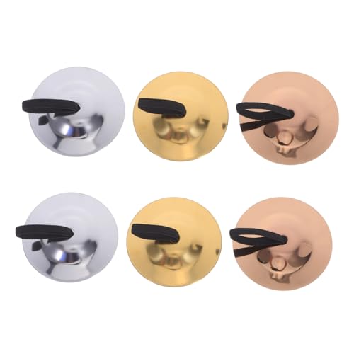 Toddmomy 3 Paare Handzimbeln Finger Kastagnetten Musikinstrumente für Tanz Party Gruppenmusik Lernspielzeug in Gold Silber Roségold Toddmomy 3 Paare Handzimbeln Finger Kastagnetten Musikinstrumente für Tanz Party Gruppenmusik Lernspielzeug in Gold Silber Roségold von Toddmomy
