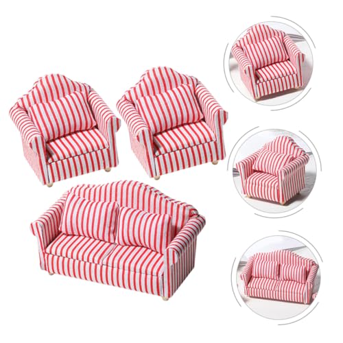 Toddmomy 3 Stück Miniatur Sofa Gestreiftes Puppenhaus Möbel Kleine Couch und Sessel Modell für DIY Dekoration Robustes Material Geeignet als Wohnzimmerschmuck und Geschenk Toddmomy 3 Stück Miniatur Sofa Gestreiftes Puppenhaus Möbel Kleine Couch und Sessel Modell für DIY Dekoration Robustes Material Geeignet als Wohnzimmerschmuck und Geschenk von Toddmomy