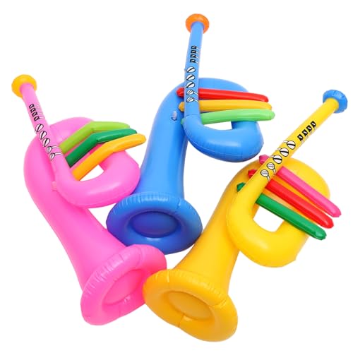 Toddmomy 3 Stück Teiliges Aufblasbares Musikinstrument Spielzeugset Bunte Trompete für Kindergeburtstagsfeiern Musikpartys und Strandpartys Hergestellt aus Sicherem PVC Toddmomy 3 Stück Teiliges Aufblasbares Musikinstrument Spielzeugset Bunte Trompete für Kindergeburtstagsfeiern Musikpartys und Strandpartys Hergestellt aus Sicherem PVC von Toddmomy
