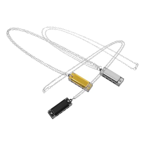 Toddmomy 3 Stück Teiliges Mini Mundharmonika für Tragbares Musikinstrument Modischer Anhänger in Gold Silber Schwarz Spielend für Anfänger Geschenk und Party Mitgebsel Toddmomy 3 Stück Teiliges Mini Mundharmonika für Tragbares Musikinstrument Modischer Anhänger in Gold Silber Schwarz Spielend für Anfänger Geschenk und Party Mitgebsel von Toddmomy