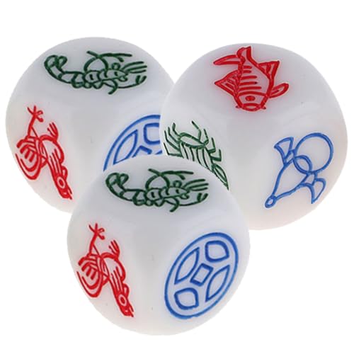 Toddmomy 3 Stück Würfelspiel Würfel mit Muster Stabile Spielwürfel für Brettspiele Party Zubehör Leicht zu Greifen Langlebig für Zuhause Bar Spielspaß Toddmomy 3 Stück Würfelspiel Würfel mit Muster Stabile Spielwürfel für Brettspiele Party Zubehör Leicht zu Greifen Langlebig für Zuhause Bar Spielspaß von Toddmomy