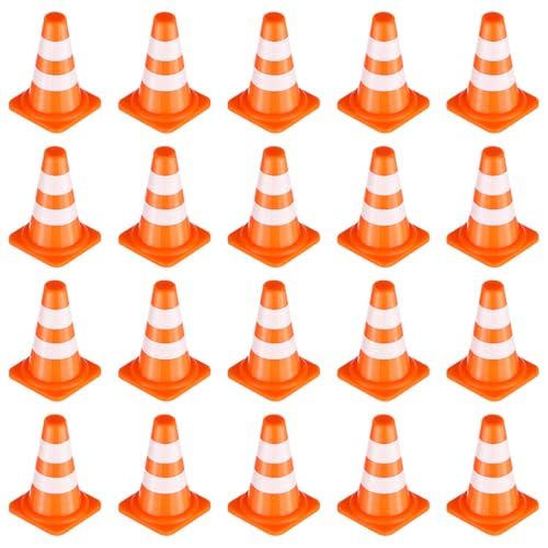 Toddmomy 30Pcs Miniaturverkehr Zapfen Mini -Baukegel Mini Orange Ceges Verkehrskegel Party Dekorationen (Multi) von Toddmomy