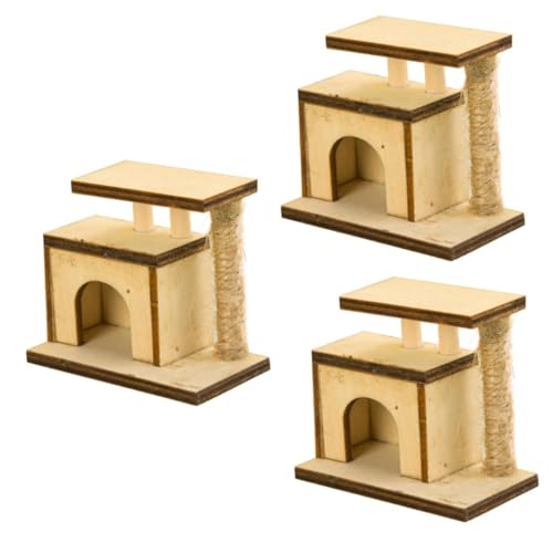 Toddmomy 3st Mikroszenenmodell Mini-hausversorgung Realistisches Miniaturspielzeug Miniaturspielzeug Zartes Miniaturspielzeug Miniatur-hausdekor Entzückende Mini-hausdekoration Holz von Toddmomy