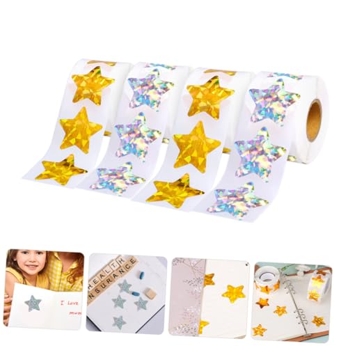 Toddmomy 4 Rollen wasserdichte Reflektierende Sternaufkleber Selbstklebende Belohnungssticker für Gold und Silber PVC Langlebig für Schule und Bastelprojekte Toddmomy 4 Rollen wasserdichte Reflektierende Sternaufkleber Selbstklebende Belohnungssticker für Gold und Silber PVC Langlebig für Schule und Bastelprojekte von Toddmomy
