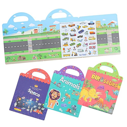 Toddmomy 4 Sätze Wiederverwendbares Stickerbuch für Ab Jahren Pädagogisches Bastelbuch mit Szenen stickern Tiere Verkehr Dinosaurier Weltraum Fördert Konzentration und Kreativität Toddmomy 4 Sätze Wiederverwendbares Stickerbuch für Ab Jahren Pädagogisches Bastelbuch mit Szenen stickern Tiere Verkehr Dinosaurier Weltraum Fördert Konzentration und Kreativität von Toddmomy