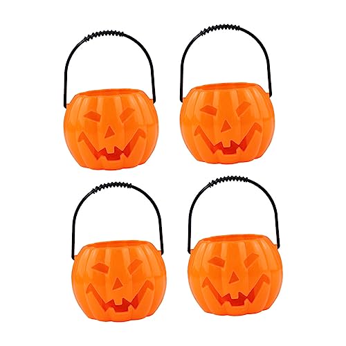 Toddmomy 4 Stück Halloween Kürbis Eimer mit LED Licht und Sound Kunststoff Süßigkeitenkorb mit Henkel Leuchtende Deko für Halloween Party und Trick Treat Gruselige Außen und Innen Toddmomy 4 Stück Halloween Kürbis Eimer mit LED Licht und Sound Kunststoff Süßigkeitenkorb mit Henkel Leuchtende Deko für Halloween Party und Trick Treat Gruselige Außen und Innen von Toddmomy