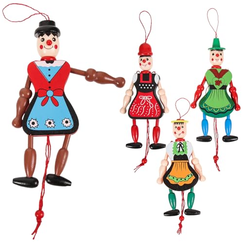 Toddmomy 4 Stück Holz-zugschnurpuppen, Interaktives Hängepuppenspielzeug mit Beweglichen Händen Und Füßen für Partyspaß bei Kindern, 7, 08 Zoll Toddmomy 4 Stück Holz-zugschnurpuppen, Interaktives Hängepuppenspielzeug mit Beweglichen Händen Und Füßen für Partyspaß bei Kindern, 7, 08 Zoll von Toddmomy