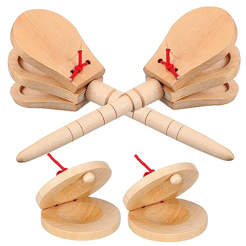 Toddmomy 4 Stück Teiliges Kastagnetten aus Holz Tragbare Orff Instrumente für Pädagogisches Musikspielzeug zur Koordinationsförderung und Frühkindlichen Bildung Toddmomy 4 Stück Teiliges Kastagnetten aus Holz Tragbare Orff Instrumente für Pädagogisches Musikspielzeug zur Koordinationsförderung und Frühkindlichen Bildung von Toddmomy