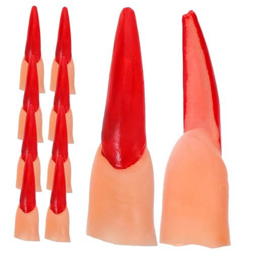 Toddmomy 40 Stück Teiliges Realistische Halloween-Finger mit Roten Nägeln Leichte Fake-fingerspitzen Lesezeiger Komfortable Cosplay-Accessoires für Party und Gruselige Kostüme Toddmomy 40 Stück Teiliges Realistische Halloween-Finger mit Roten Nägeln Leichte Fake-fingerspitzen Lesezeiger Komfortable Cosplay-Accessoires für Party und Gruselige Kostüme von Toddmomy