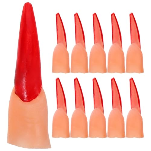 Toddmomy 40 Stück falsche Hexenfinger, Bunte Fingerzeiger zum Lesen für Kinder, realistische künstliche Nägel, gruselige Spitzen, Halloween-Party, Cosplay, Kostümzubehör, Trick-Requisiten Toddmomy 40 Stück falsche Hexenfinger, Bunte Fingerzeiger zum Lesen für Kinder, realistische künstliche Nägel, gruselige Spitzen, Halloween-Party, Cosplay, Kostümzubehör, Trick-Requisiten von Toddmomy
