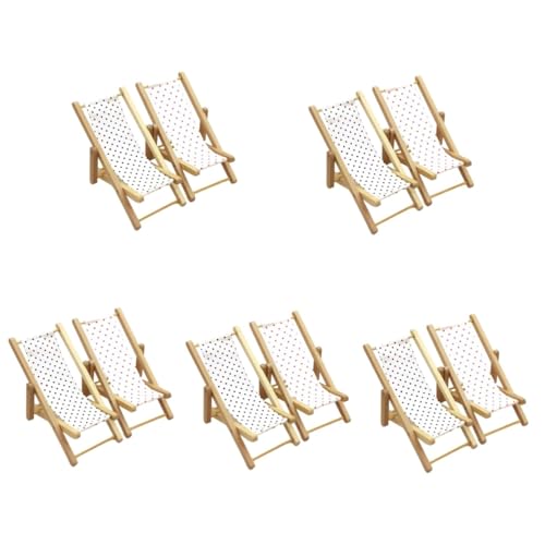 Toddmomy 5 Sätze Puppenhausmöbel Mini-klappstühle Modell Eines Miniatur-loungesessels Mini-liegestuhl Zubehör Für Strandkörbe Mini-hausstuhlmodell Mini-strandkorb-Modell Stoff 2 Stück * 5 von Toddmomy