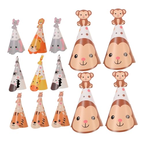 Toddmomy 5 Sätze Tiergeburtstag Partyhüte für Bunte Papier Dschungel Kegelhüte mit Tiger Elefant Design Verstellbar Leicht und Bequem für Kleine Familienfeiern und Fantasievolle Spiele Toddmomy 5 Sätze Tiergeburtstag Partyhüte für Bunte Papier Dschungel Kegelhüte mit Tiger Elefant Design Verstellbar Leicht und Bequem für Kleine Familienfeiern und Fantasievolle Spiele von Toddmomy