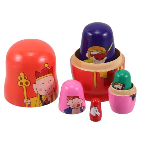 Toddmomy 5 Stück Holz Russische Nesting Puppen Wukong Figuren Lernspielzeug für Geburtstag Geschenk Pädagogisch Stapelbar Toddmomy 5 Stück Holz Russische Nesting Puppen Wukong Figuren Lernspielzeug für Geburtstag Geschenk Pädagogisch Stapelbar von Toddmomy