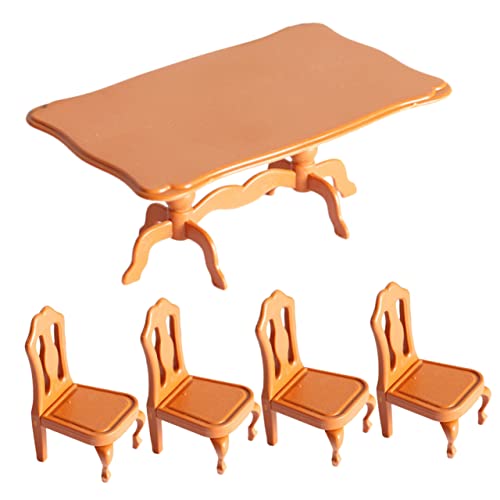 Toddmomy 5 Stück Teiliges Miniatur Möbelset für Puppenhäuser Esszimmermöbel mit Tisch und Stühlen Maßstab für Kreative Mini Haus Dekorationen Toddmomy 5 Stück Teiliges Miniatur Möbelset für Puppenhäuser Esszimmermöbel mit Tisch und Stühlen Maßstab für Kreative Mini Haus Dekorationen von Toddmomy