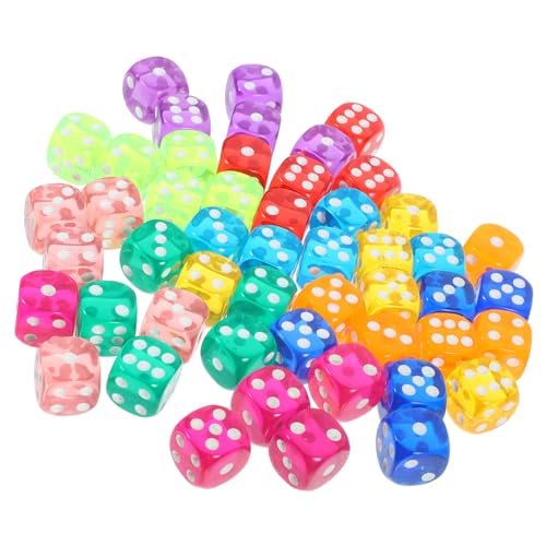 Toddmomy 50 Stück Teiliges Transparentes Acryl würfelset mit Abgerundeten Ecken Bunte Spielwürfel für Party Brettspiele Bar und Unterhaltungsspielzeug Toddmomy 50 Stück Teiliges Transparentes Acryl würfelset mit Abgerundeten Ecken Bunte Spielwürfel für Party Brettspiele Bar und Unterhaltungsspielzeug von Toddmomy