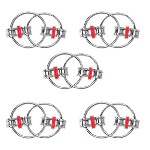 Toddmomy 5Pcs Zappeln Spielzeug Flippy Kette Stress Finger Spielzeug Bike Kette ADHS Zappeln Spielzeug Edelstahl Zappeln Ringe Spielzeug für Angst Autismus HINZUFÜGEN Kinder Erwachsene von Toddmomy