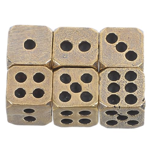 Toddmomy 6 Stück Teiliges Vintage Messing Würfel Retro Würfelspiel Zubehör Solide Runde Ecken Würfel für Party und Brettspiele Toddmomy 6 Stück Teiliges Vintage Messing Würfel Retro Würfelspiel Zubehör Solide Runde Ecken Würfel für Party und Brettspiele von Toddmomy