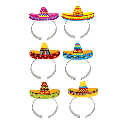 Toddmomy 6St mexikanisches Stirnband mexikanischer Fiesta-Hut mexikanischer Serape-Hut Auto Zubehör Tortilla Partyhut Sombrero-Stirnband Erwachsener Kleidung Urlaubsartikel schmücken Baby von Toddmomy