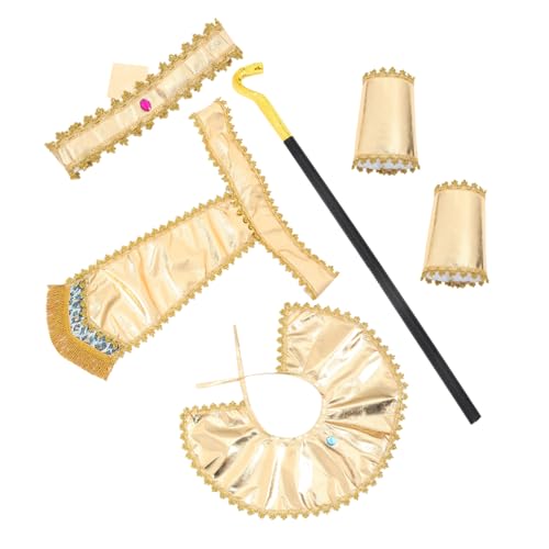 Toddmomy Ägyptisches Kostüm Verstellbar Komfortabel Pharaonen Kopftuch Gürtel Halskragen Armmanschetten Goldfarbenes Schlangenstab Party Cosplay Performance Zubehör Toddmomy Ägyptisches Kostüm Verstellbar Komfortabel Pharaonen Kopftuch Gürtel Halskragen Armmanschetten Goldfarbenes Schlangenstab Party Cosplay Performance Zubehör von Toddmomy
