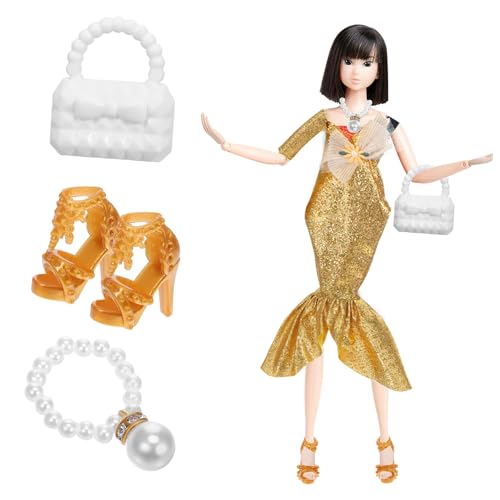 Toddmomy Doll Abendkleid mit Glitzer Elegantes Meerjungfrauenkleid für Puppen Handtasche Halskette und Hohen Schuhen für Kreative Spielstunden Toddmomy Doll Abendkleid mit Glitzer Elegantes Meerjungfrauenkleid für Puppen Handtasche Halskette und Hohen Schuhen für Kreative Spielstunden von Toddmomy
