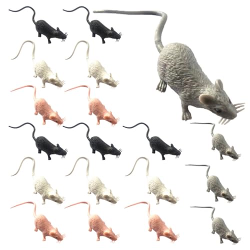 Toddmomy Gefälschte 24 Stück Miniatur-Ratten-Desktop-Mini- -Figuren Cartoon- -Statuen Tier-Kuchenaufsätze Modell Gruselige Gruselige Requisite Kinder-Spielset-Spielzeug von Toddmomy