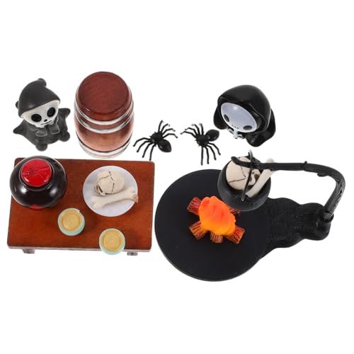 Toddmomy Halloween Miniature Figurines mit Gruseligem Totenschädel Realistische Mini Deko für Puppenhäuser Kleine Kunststoff-Ornamente für Halloween-szenerien und Garten Toddmomy Halloween Miniature Figurines mit Gruseligem Totenschädel Realistische Mini Deko für Puppenhäuser Kleine Kunststoff-Ornamente für Halloween-szenerien und Garten von Toddmomy