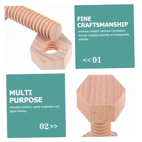Toddmomy Holzschrauben Set Schrauben und Muttern für Kleinkinder zur Feinmotorik Kreatives Lernspielzeug für Jungen und Mädchen Ab Jahren Toddmomy Holzschrauben Set Schrauben und Muttern für Kleinkinder zur Feinmotorik Kreatives Lernspielzeug für Jungen und Mädchen Ab Jahren von Toddmomy