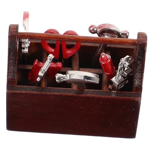 Toddmomy Mini Werkzeugkasten Puppenhaus aus Holz mit Teiligem Miniatur Werkzeugset Realistische Miniaturwerkzeuge Holz Leicht Kompakt Sicher für Puppenhaus Deko Toddmomy Mini Werkzeugkasten Puppenhaus aus Holz mit Teiligem Miniatur Werkzeugset Realistische Miniaturwerkzeuge Holz Leicht Kompakt Sicher für Puppenhaus Deko von Toddmomy