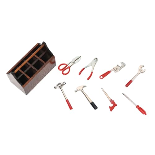 Toddmomy Mini Werkzeugkasten Teilig aus Holz und Detailgetreue Miniatur Werkzeuge als Puppenhaus Zubehör Handliches DIY für Kreativen Beschäftigung und Dekoration Toddmomy Mini Werkzeugkasten Teilig aus Holz und Detailgetreue Miniatur Werkzeuge als Puppenhaus Zubehör Handliches DIY für Kreativen Beschäftigung und Dekoration von Toddmomy