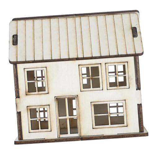 Toddmomy Miniaturhaus Dekoration Weihnachtsmodell Mikrohaus Sandtisch Miniaturmodell Streichen 3D- Sitzring Für Den Haushalt Outdoor-Kits Mini- Beige Holz von Toddmomy