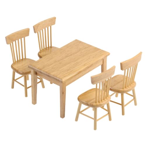 Toddmomy Miniaturmöbel Set für Puppenhaus Teiliges Tisch und Stuhl Set Holzfarbe Dekoratives Zubehör für Miniaturen und Puppenhaus Hochwertige Verarbeitung Langlebig und Realistisch Toddmomy Miniaturmöbel Set für Puppenhaus Teiliges Tisch und Stuhl Set Holzfarbe Dekoratives Zubehör für Miniaturen und Puppenhaus Hochwertige Verarbeitung Langlebig und Realistisch von Toddmomy